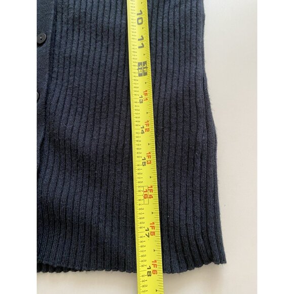 Be Cool Womens Size Small Black Ribbed Cardigan V-Neck Sweater Stretchy - Picture 8 of 8